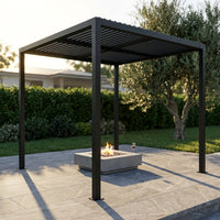 8 Ft. X 8 Ft. Matte Black Aluminum Pergola — Studio Shot
