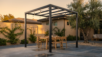 8 Ft. X 8 Ft. Matte Black Aluminum Pergola — Lifestyle