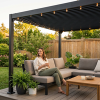 8 Ft. X 8 Ft. Matte Black Aluminum Pergola — Lifestyle