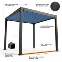 8 Ft. X 8 Ft. Matte Black Aluminum Pergola — How It Works