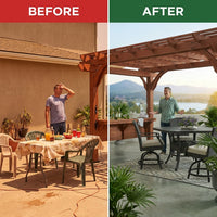 Ashland 10 Ft. X 14 Ft. All Cedar Wood Outdoor Pergola Shade Structure with Bar and Electric — Before & After