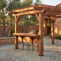 Ashland 10 Ft. X 14 Ft. All Cedar Wood Outdoor Pergola Shade Structure with Bar and Electric — Studio Shot