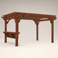 Ashland 10 Ft. X 14 Ft. All Cedar Wood Outdoor Pergola Shade Structure with Bar and Electric — Studio Shot