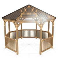 Outdoor Wood Gazebo Built for Year-Round Use, 12 Ft Octagon, Premium Cedar, Metal Hardtop Roof, Guard Rail — How It Works